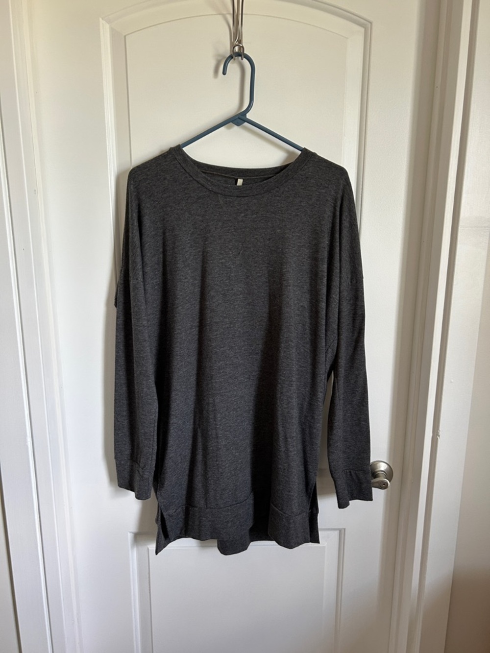 Bellamie Heather Charcoal Crewneck Long Sleeve Top
